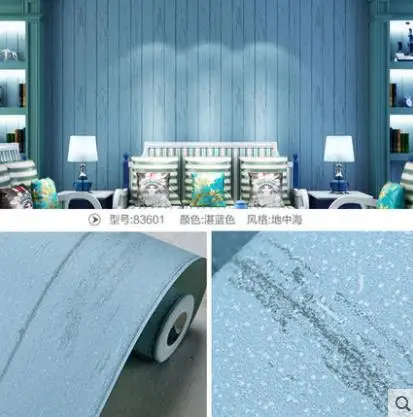 New Simple modern Mediterranean wallpaper self-adhesive vertical stripes wallpaper bedroom warm living room TV background wall
