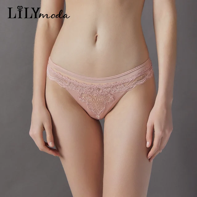 Sexy Women's Thongs Temptation Soft Underwear Lace Hollow Out Transparent Seamless Panties Ladies Female Mid Waist lingerie 2