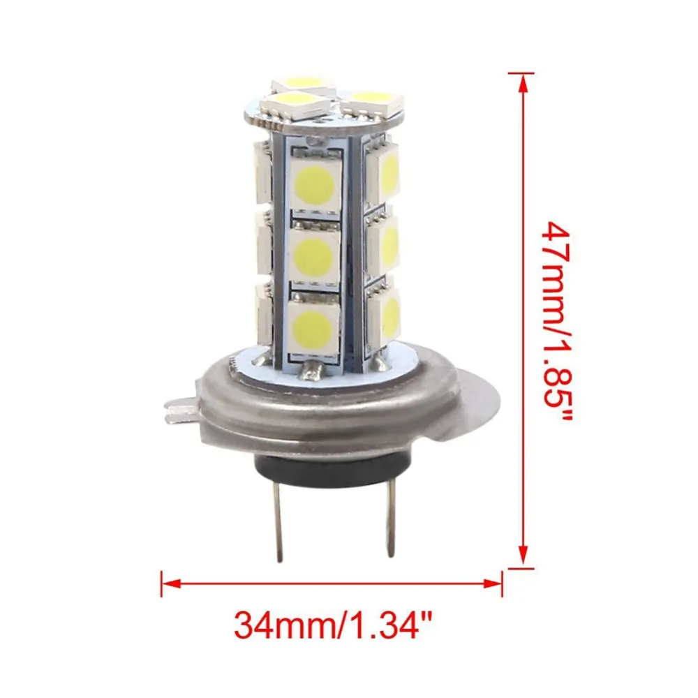 Светодиодный Белый Автомобильный противотуманный Дневной светильник H7 5050 18 SMD 12 V, универсальный автомобильный светильник высокой яркости