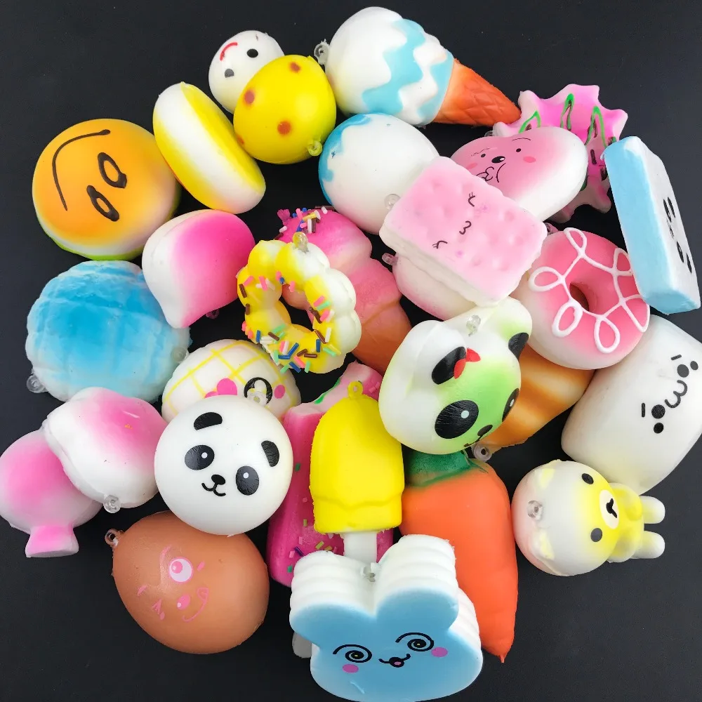 

10pcs/Lot squeeze toys Squishy hamburger squishy food Cute Soft Jumbo Phone Keychain Decor Kawaii Kid squishy Toys