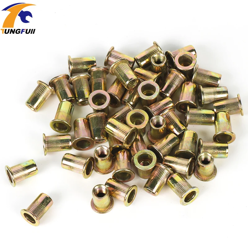 Buy 50pcs M6 Zinc Plated Carbon Steel Knurled Nuts