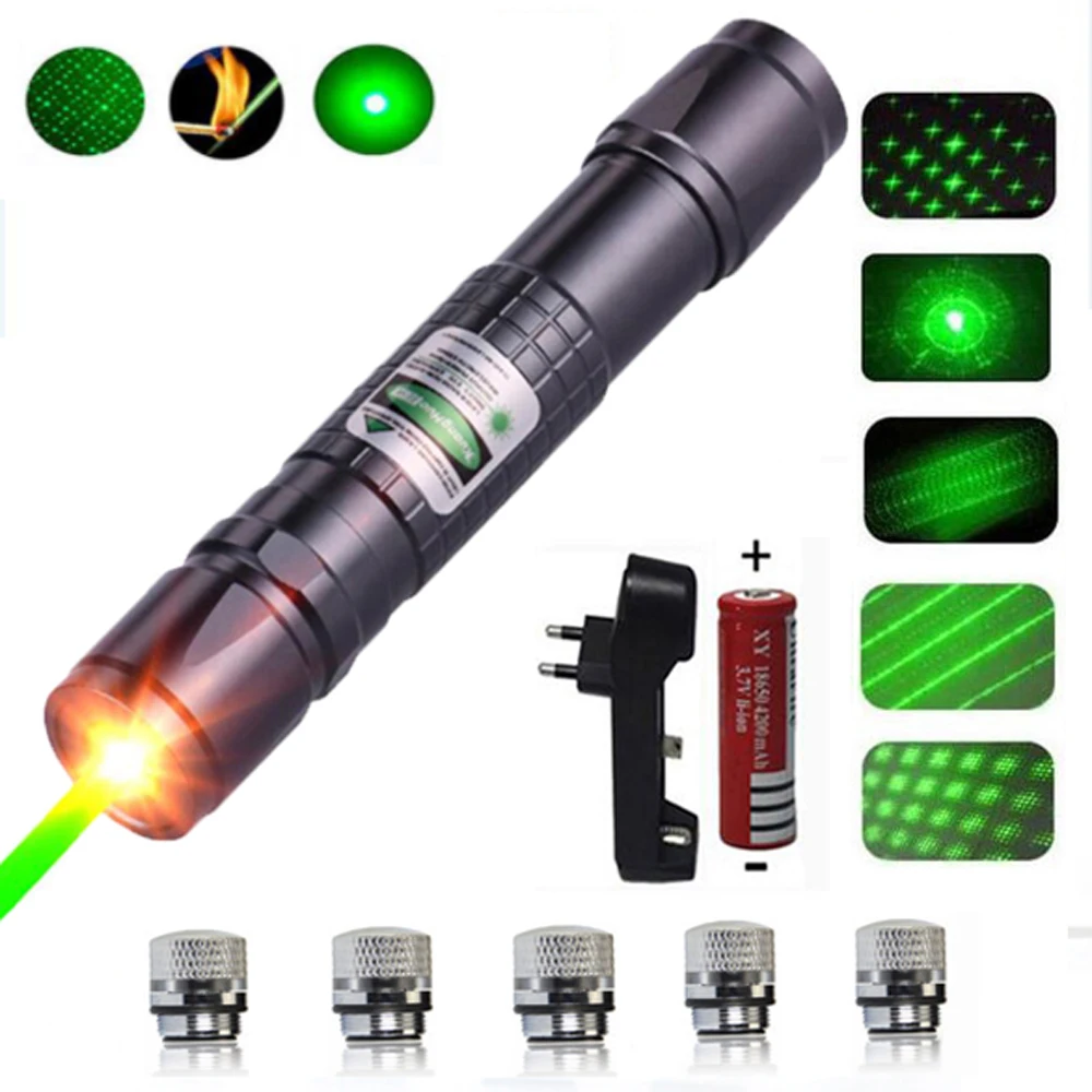 Высокомощная лазерная указка, охотничий зеленый лазер, Тактический лазерный прицел, ручка 303, сжигание лазерного пера, мощная лазерная указка