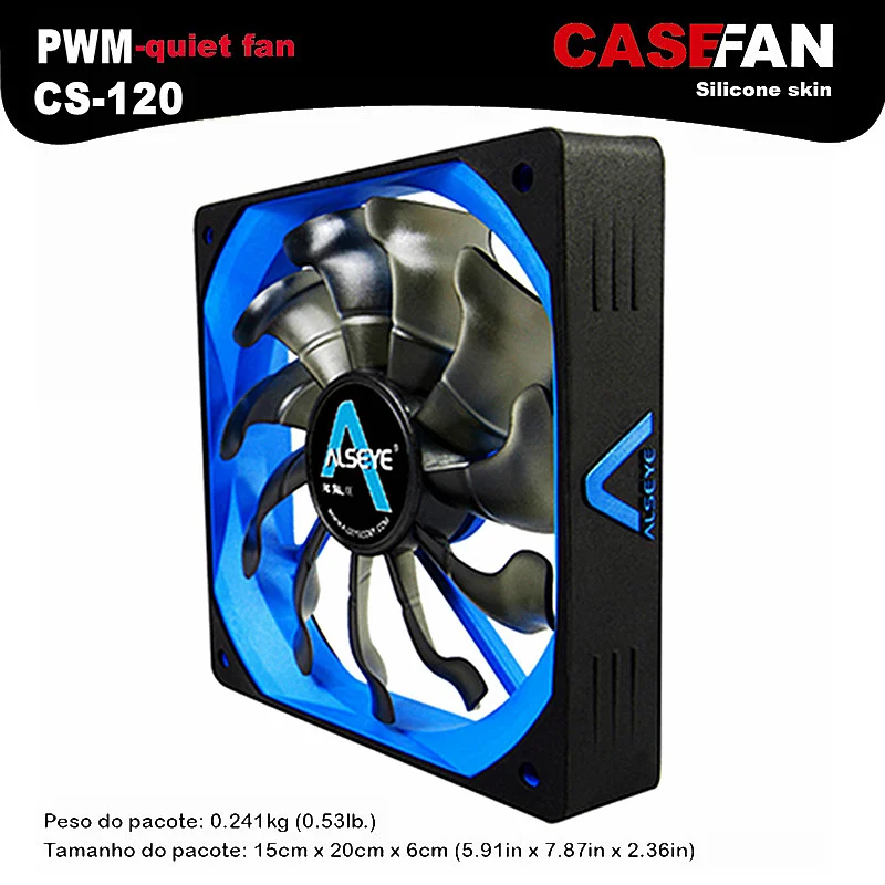 ALSEYE Cooler Fan for Computer, 120mm PWM 4pin Fan for CPU Cooler / Radiator / PC Case, 12V 500-2000RPM Silent Cooling Fans 1 piece jonsbo fr 201p 120mm pc case cooler cpu fan radiators computer cooling fan led light 4pin pwm for intel amd diy mod