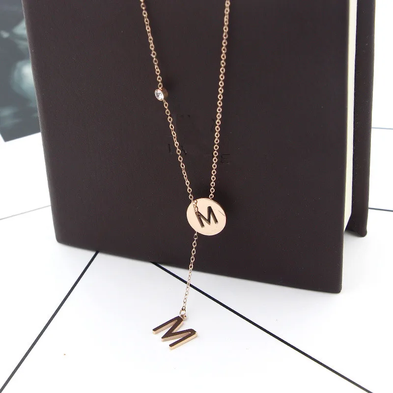 Buy Gold color letter M necklaces & pendants women