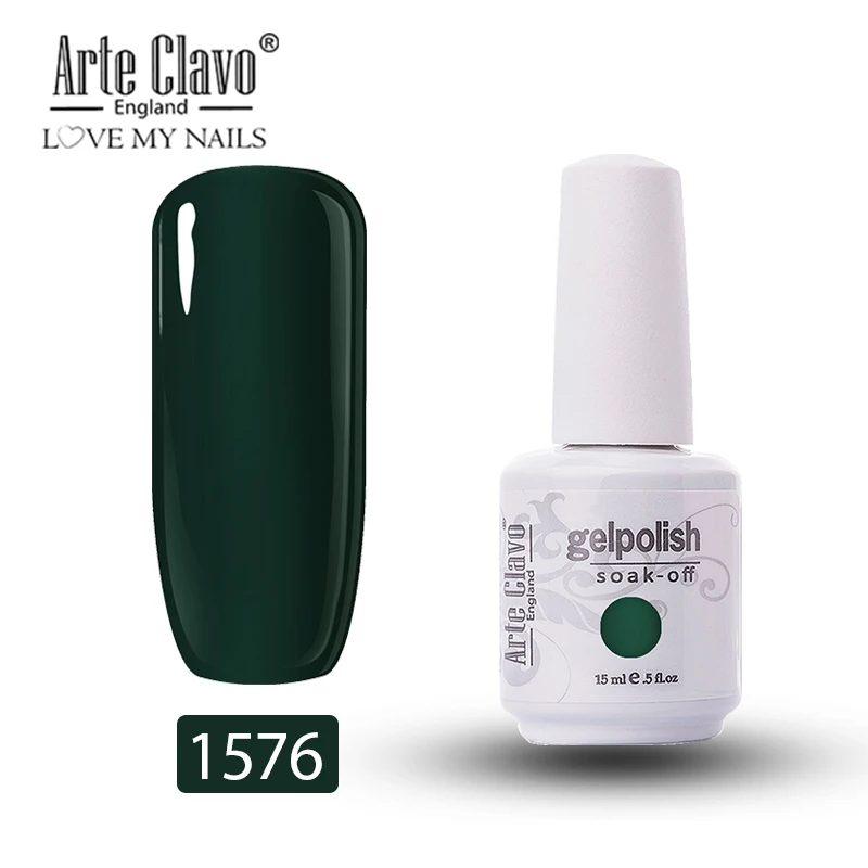 Arte Clavo Гель-лак для ногтей 15 мл зеленая серия гель uv Vernis Гибридный гель лак для маникюра дизайн ногтей Белый Гель-лак замачиваемый - Цвет: 1576