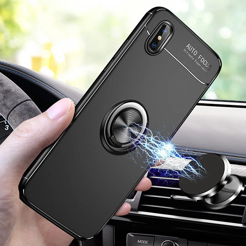 Luxury Ring Stand Case For iPhone 7 6 6s 8 Plus X 10 Car