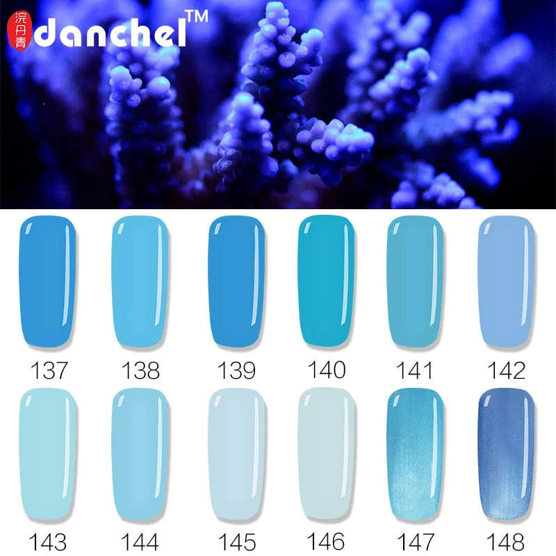 Buy 12pcs/set Sky Blue Gel Polish Light Blue Series LED UV Nail Gel Lak Long