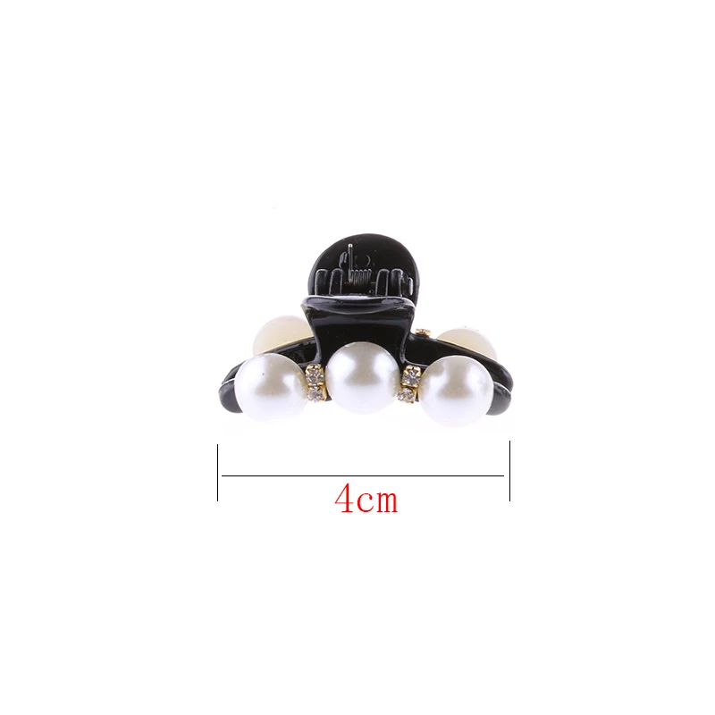 1 шт. женские модные элегантные черные Кристальные жемчужные пластиковые заколки для волос аксессуары для волос S/L - Цвет: Small