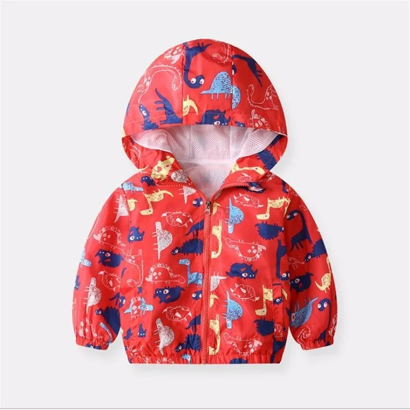 LILIGIRL/куртка на каждый день для маленьких мальчиков, пальто Новинка года, детская одежда для девочек, ветровка с капюшоном и рисунком динозавра, куртка для девочек - Цвет: Ali1164W