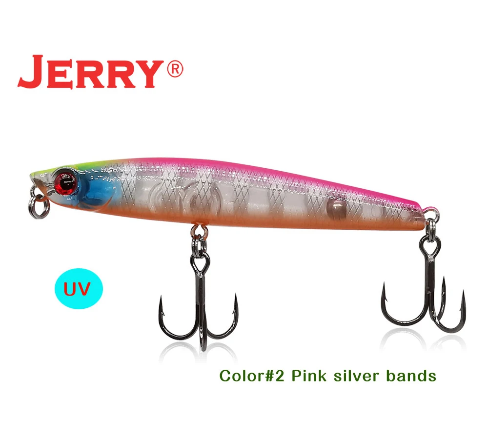 Jerry 5 см 7 см Верхняя поверхность карандаш плавающий Сверхлегкий stickbait морской пляж рыболовные приманки жесткая приманка УФ Цвет - Цвет: pink silver