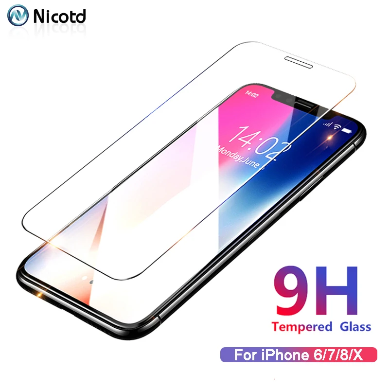 Nicotd Tempered Glass For on iPhone 8 Plus Screen Protector For iPhone 7 Plus Glass Film For iPhone X XS MAX 6 6s 7 8Plus 5 5S  (2)
