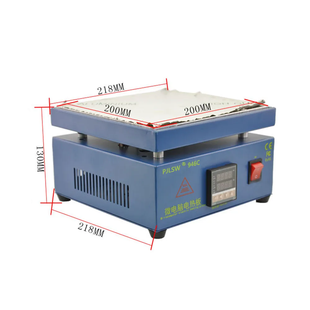 PJLSW 110/220 В 800 Вт 946C 200x200 мм электронная нагревательная пластина подогрева станция для BGA PCB SMD Отопление светодиодные лампы распайки
