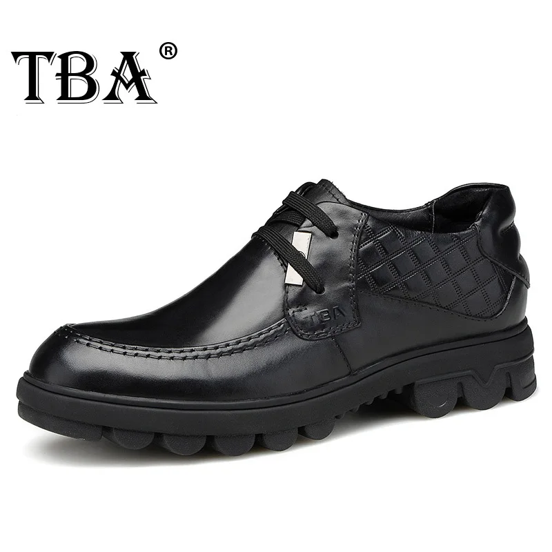

TBA Luxury Brand Men's Genuine Leather Business Shoes Autumn And Winter Lace Up Boots Top Quality Male Round Toe Martin Boots