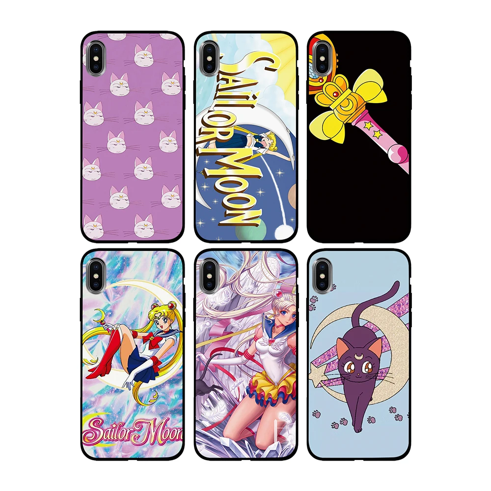 Красивый мягкий чехол из ТПУ Saior Moon для Apple iPhone 6 6S 7 8 Plus 5 5S SE X XS MAX XR силиконовые