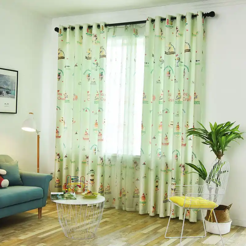 Modern Simple Cartoon Digital Ice Cream Curtains Boy Girl Son