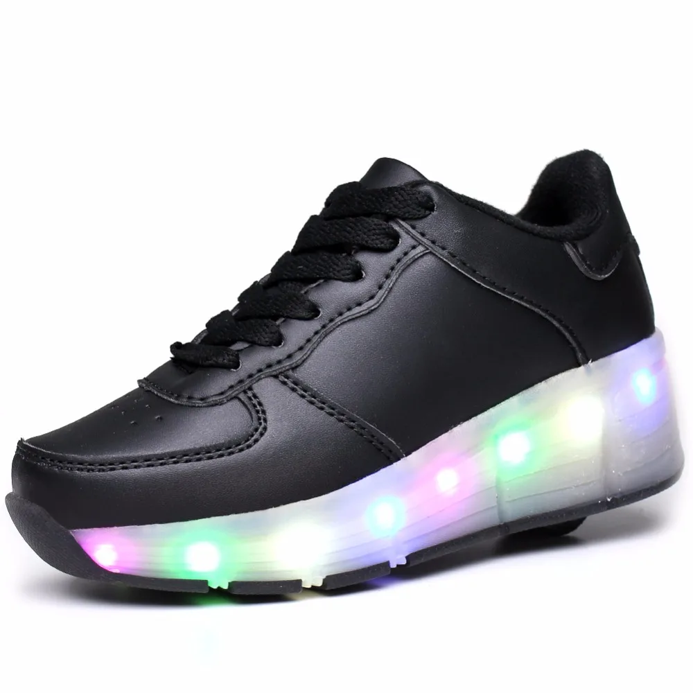 

Kids Roller Shoes with LED Children Wheel Sports Shoes Fashion Boy & Girls Casual Shoe Breathable Kids Flash Roller Sneakers