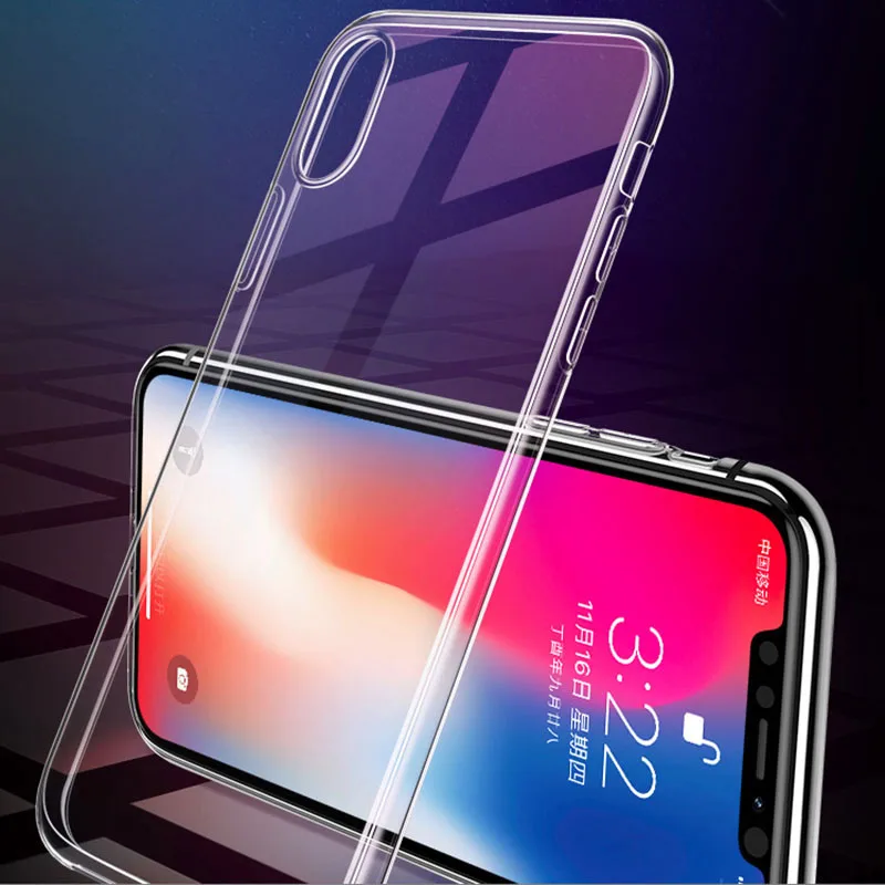 

Shockproof Back Case For iPhone X8 7 Plus 8Plus6 6S Plus 5 5s SE Transparent Silicon Soft TPU Cases Cover For iPhone XR XS MAX