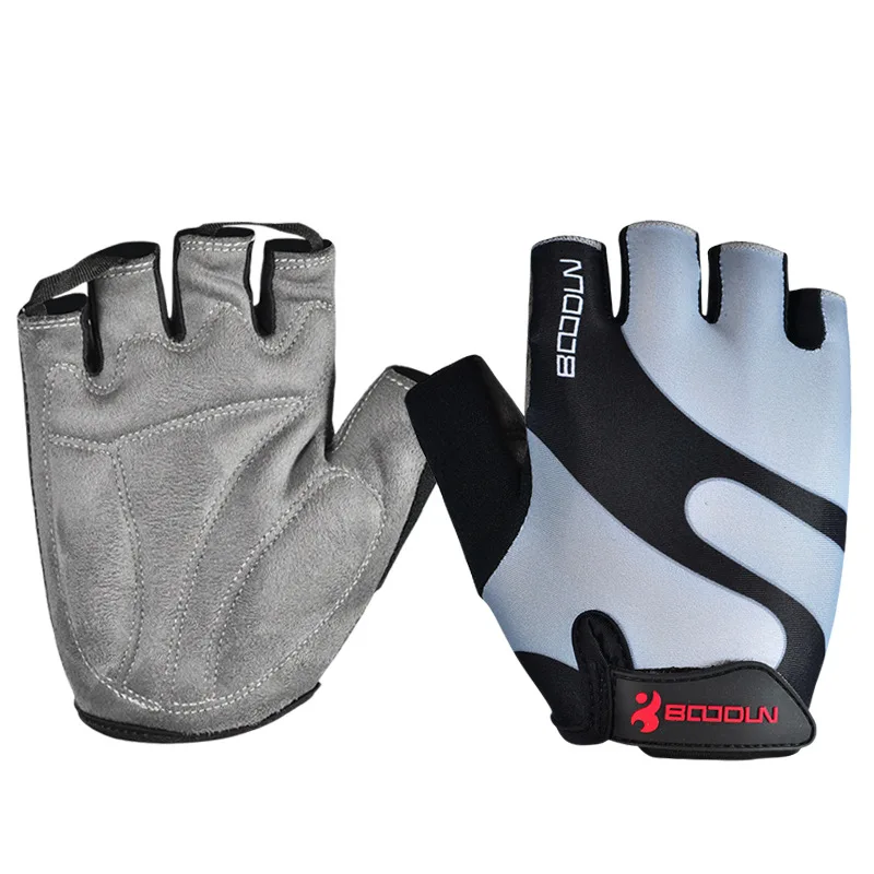 Мужские перчатки весна осень половина пальцев Открытый Спорт Перчатки для бега мужские перчатки для пешего туризма перчатки для велоспорта мотоцикла рыбалки h28 - Цвет: gray