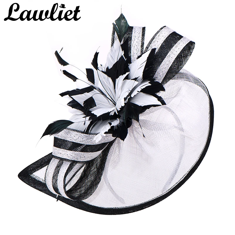Модные женские Fascinators Sinamay Шапки Кентукки Дерби Коктейль вечерние свадебные аксессуары для волос чародей шапка леди головной убор A268