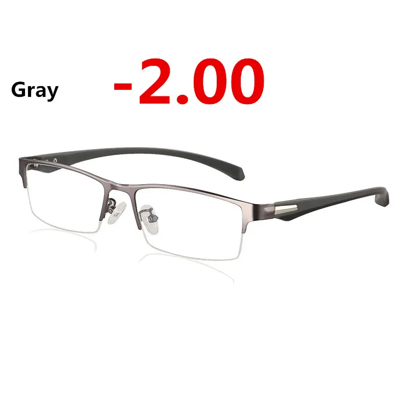 Очки для близорукости, солнечные фотохромные очки, линзы, оптические очки, оправа для мужчин, компьютерные очки, оправа для мужчин и женщин - Цвет оправы: gray -2.00