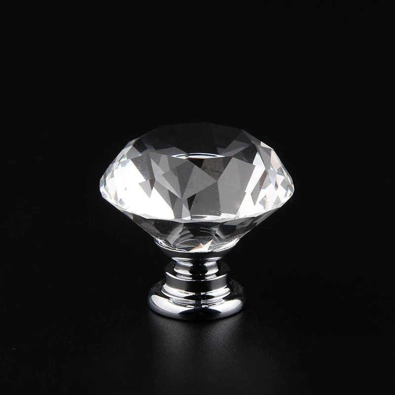 

Crystal Glass Knobs 20-40mm Diamond Shape Design Cupboard Drawer Pull Kitchen Cabinet Door Wardrobe Handles Hardware Furniture
