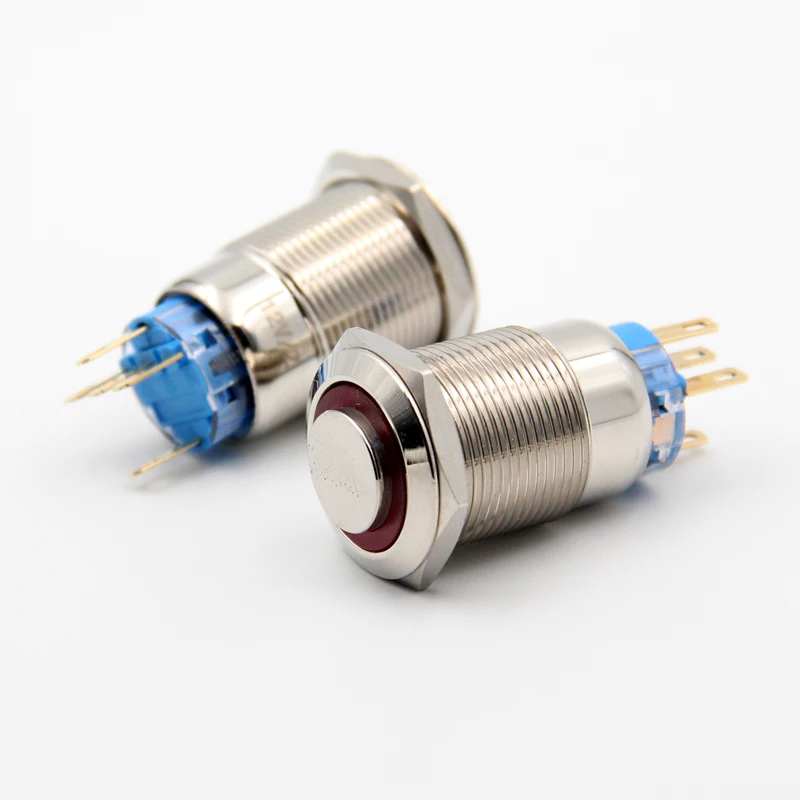 1PCS YT1047B 19 mm Metal Push Button Switch Automatic Reset Switch With