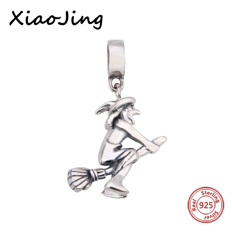 

Lovely 925 The witch or broom Charms Pandora Beads Antique Fit Original Pandora Bracelet Necklace Jewelry Gift