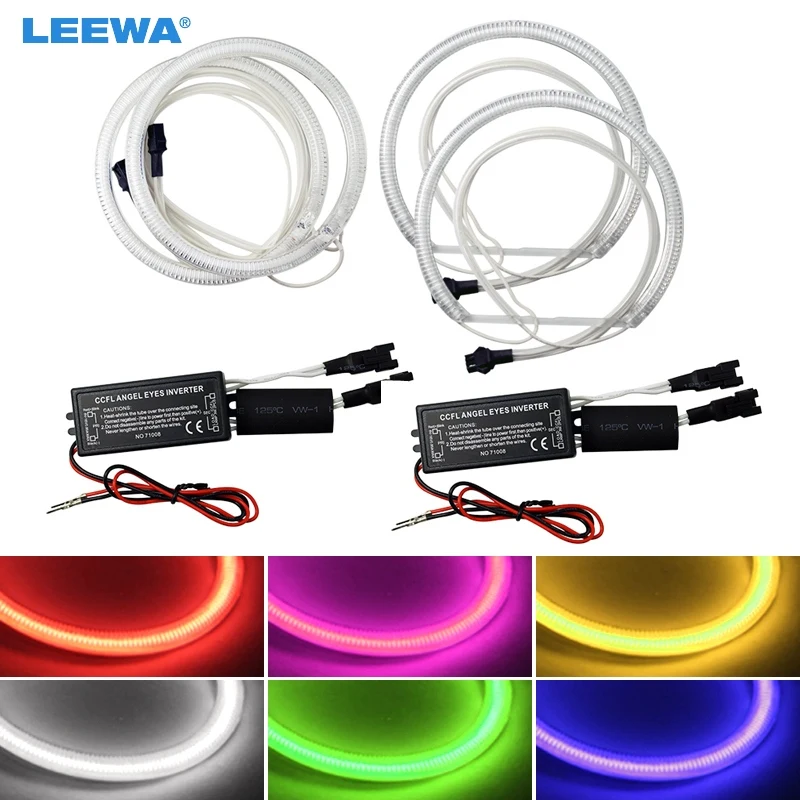 LEEWA 2x10 6 мм/2x131 мм автомобильные CCFL Halo кольца ангельские глазки светодиодные фары