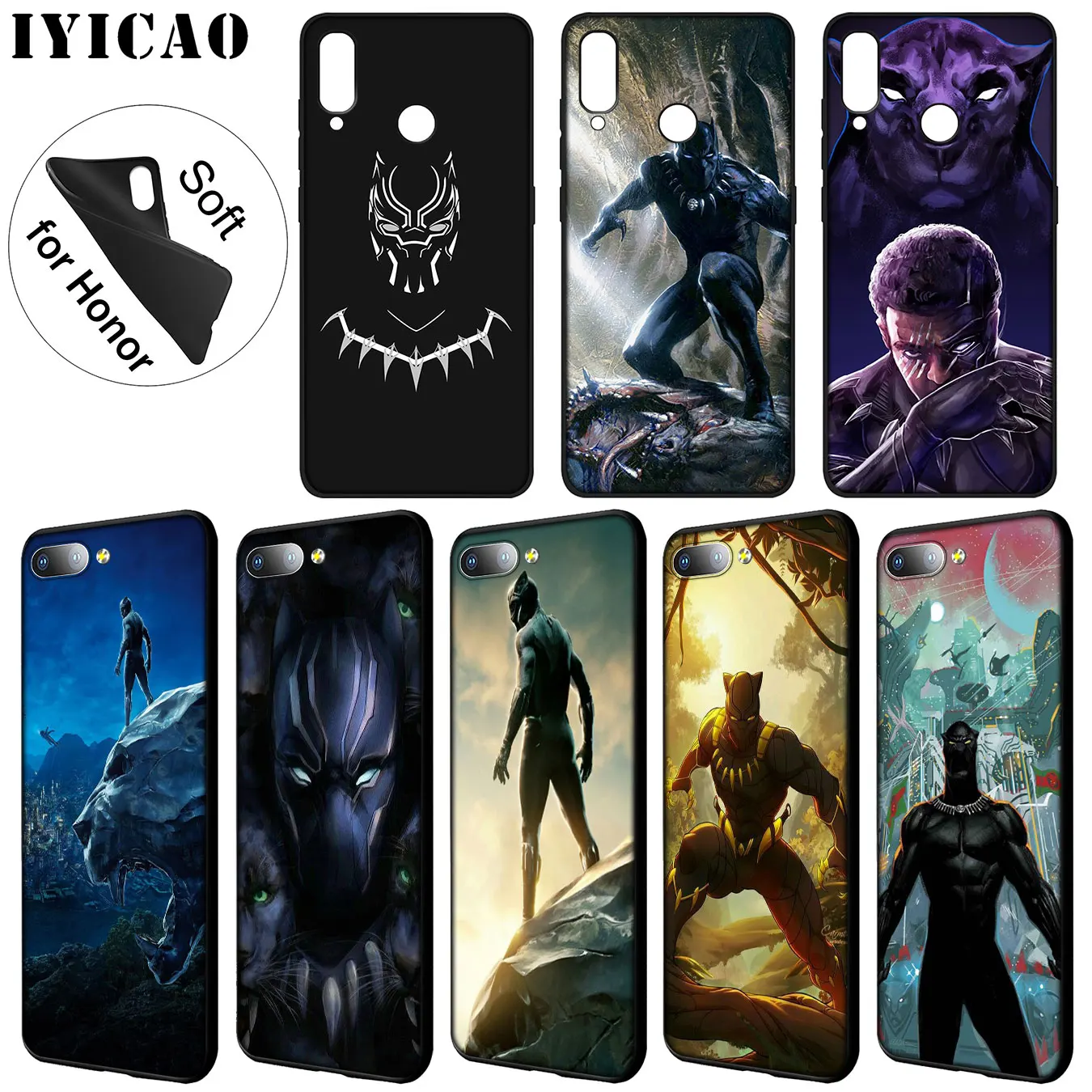 IYICAO Черная пантера Marvel Мягкий силиконовый чехол для Huawei Y9 Y7 Y6 Prime 2019 Honor 20 8C 8X 8 9 9X 10