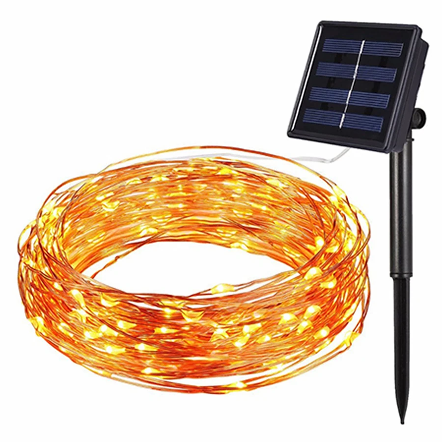 

200 LEDs solar powered garden fairy lights solar led copper wire String Lights outdoor Waterproof Holiday Christmas Garland Lamp