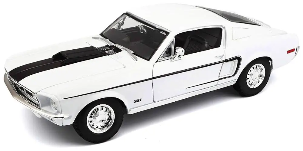 Maisto 1:18 1968 Ford Mustang GT COBRA JET литая под давлением Модель гоночного автомобиля игрушка Новинка в коробке - Цвет: Белый