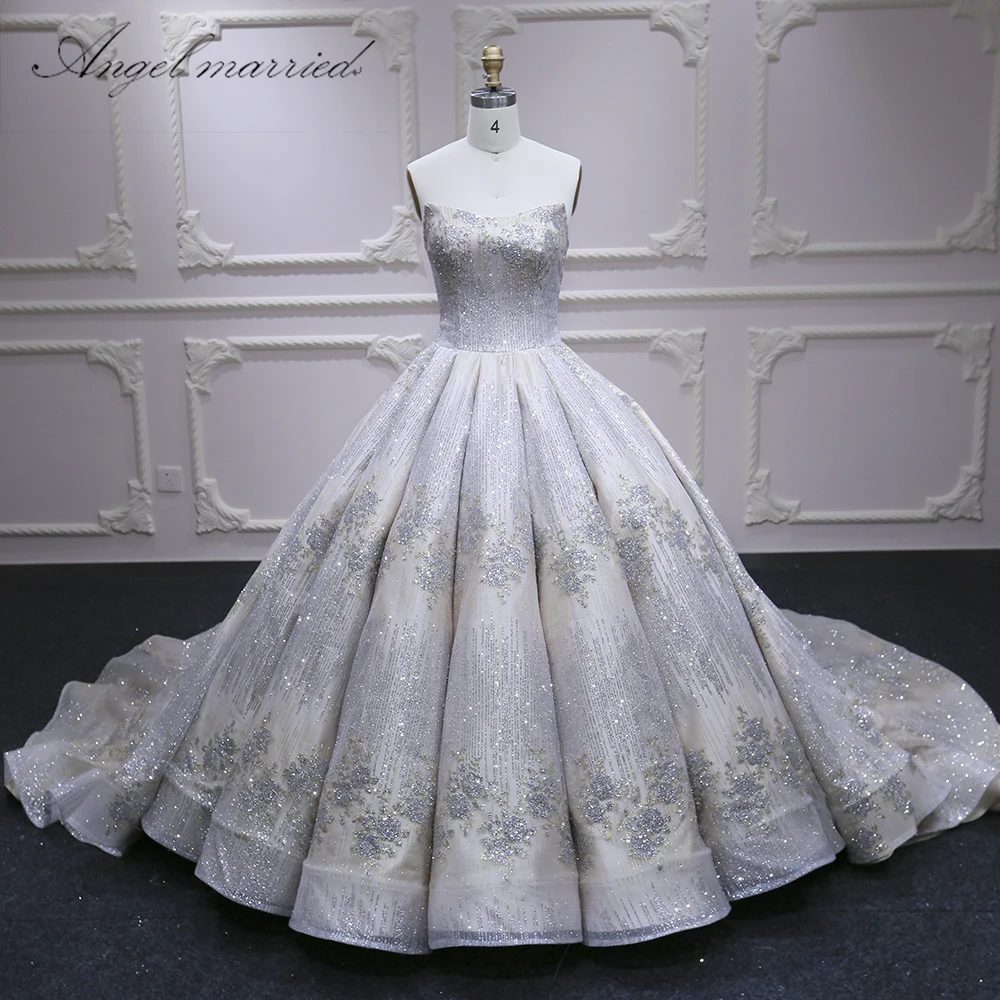 

Angel married blingbling evening dress 2018 off shoulder ball gown womens pageant dress formal party dress vestido de festa