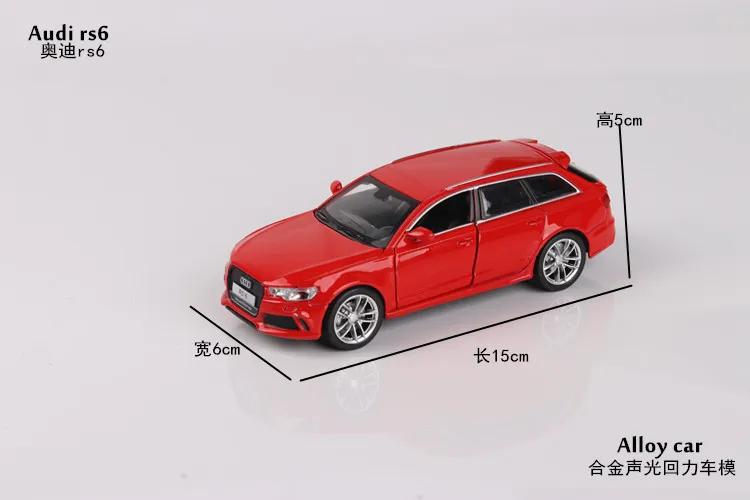 1:32 Масштаб Audi RS6 Quattro литье под давлением сплав металла роскошная модель автомобиля оттягивающийся автомобиль для детей игрушки с коллекцией
