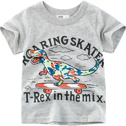 Детская футболка с принтом акулы для маленьких мальчиков и девочек, футболки, топы, одежда с короткими рукавами