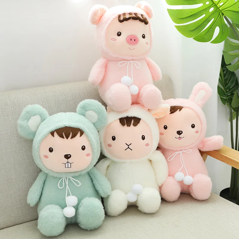 

30cm/40cm/50cm Soft Kawaii Rabbit&Pig Plush Toy Cartoon Animal Cattle&Mouse Stuffed Doll Home Decoration Baby Birthday Best Gift