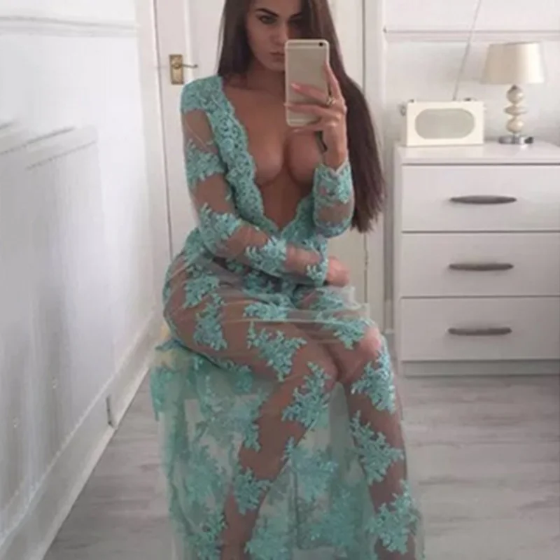 Flowers adorn the hollow hot sexy intimates full slips women blue flowers long slip underwear Rompers