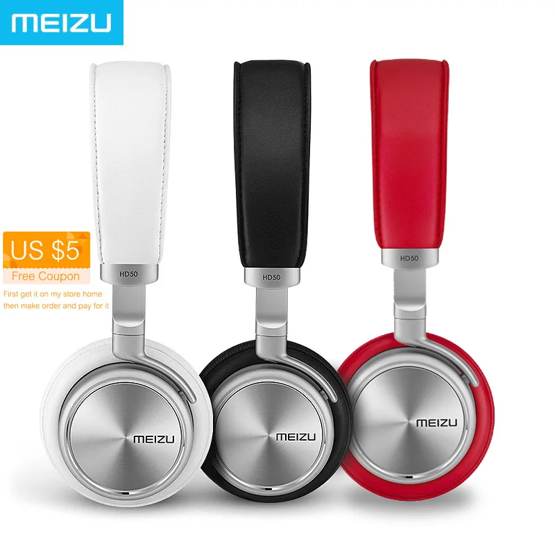 Original Meizu HD50 HIFI Stereo Bass Music Headset Aluminium Alloy Shell Low Distortion Headphone With Mic
