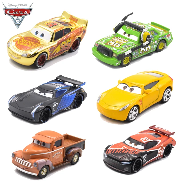 Disney Pixar Cars 3 2 Metal Diecast Car Toy Black Storm Jackson Lightning McQueen Truck Model Children Car Toys Christmas Gift 1