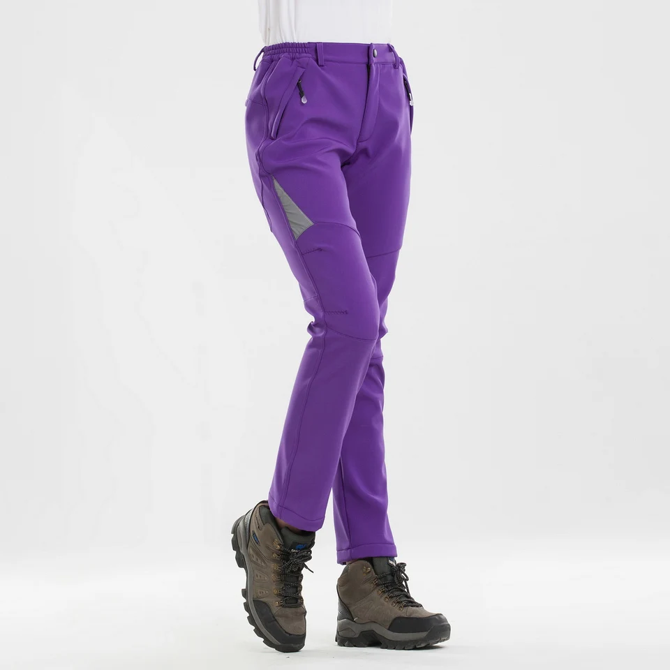 LoClimb Светоотражающие Водонепроницаемые брюки для туризма мужские и женские зимние альпинистские треккинговые спортивные брюки для кемпинга лыжные флисовые брюки AM335