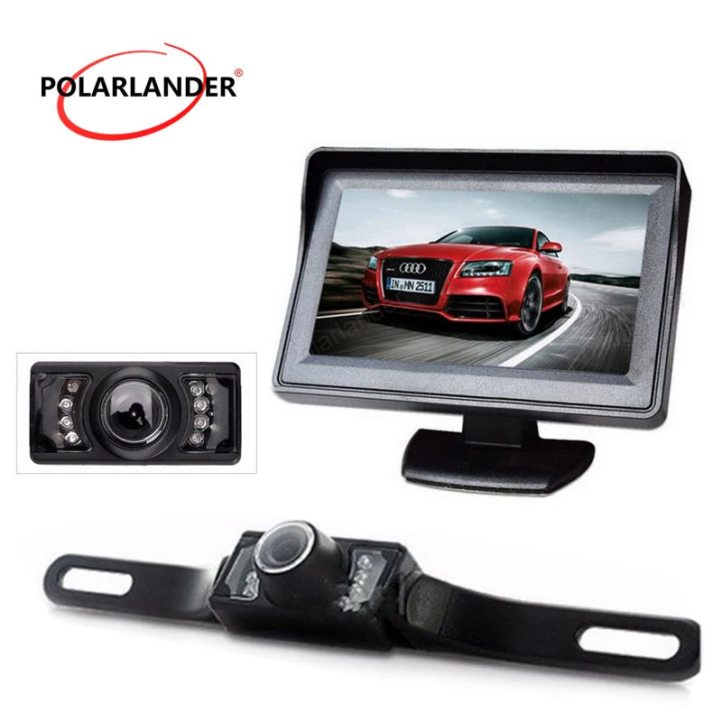 Rearview camera waterproof night vision mirror monitor 4 3 tft car