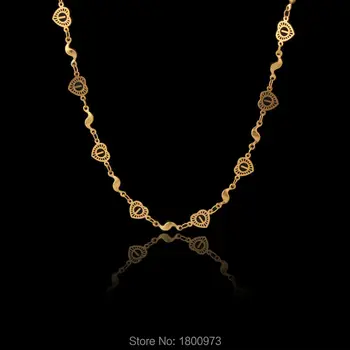 

Hot Sale Heart Charms Necklaces Women Jewelry Romantic Gift Gold Color Link Chain Collares Necklaces Free Shipping