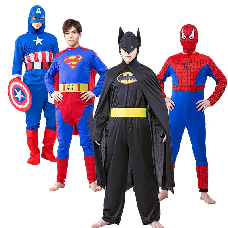 

Spiderman Superman Captain America Cosplay Costume for adult Carnival Halloween Costume for Men and women Batman