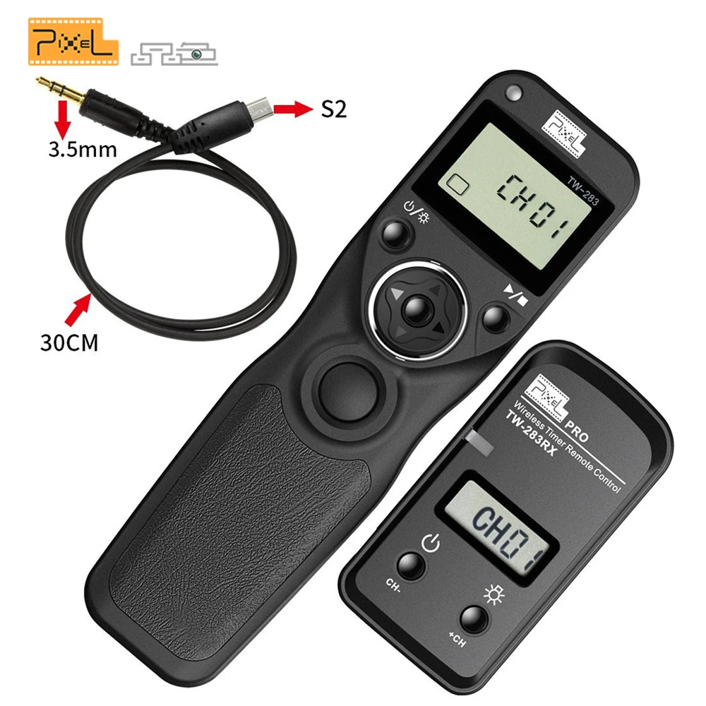 

Pixel TW283 TW-283 S2 Wireless LCD Timer Remote Control Shutter Release for Sony A6000 A58 A7 A7R A3000 HX300 HX50 HX400 HX60