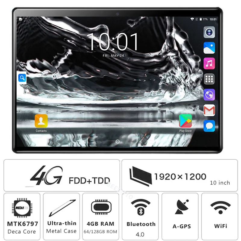 

New Deca Core Tablet pcs 10 inch 4G Phone tablet PC Android 8.0 ROM 128GB tablets 8 Cores tabblets 10 kids the tablet FM GPS