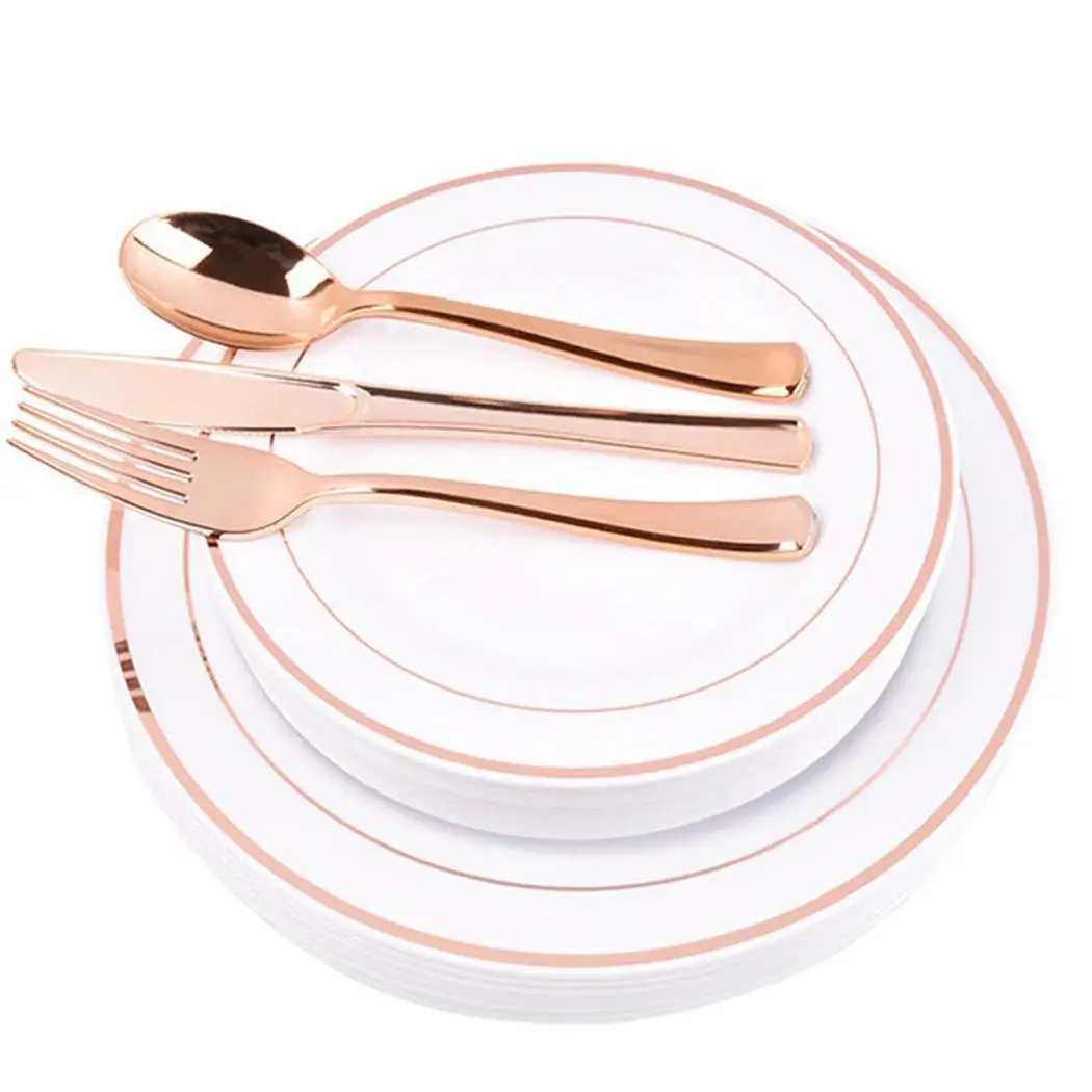 

2019 New Disposable Plastic Dishes 6Pcs/set Round Plate Tray Wedding,Party,Home Wedding Party Supplies Tableware plastic dishes