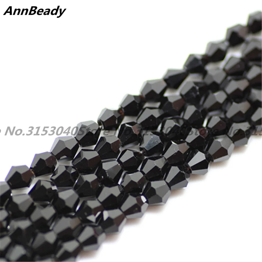 

50pcs Black Color 6mm Bicone Spacer Austria Crystal beads Jewelry Crafts DIY Making Loose Beads Accessory