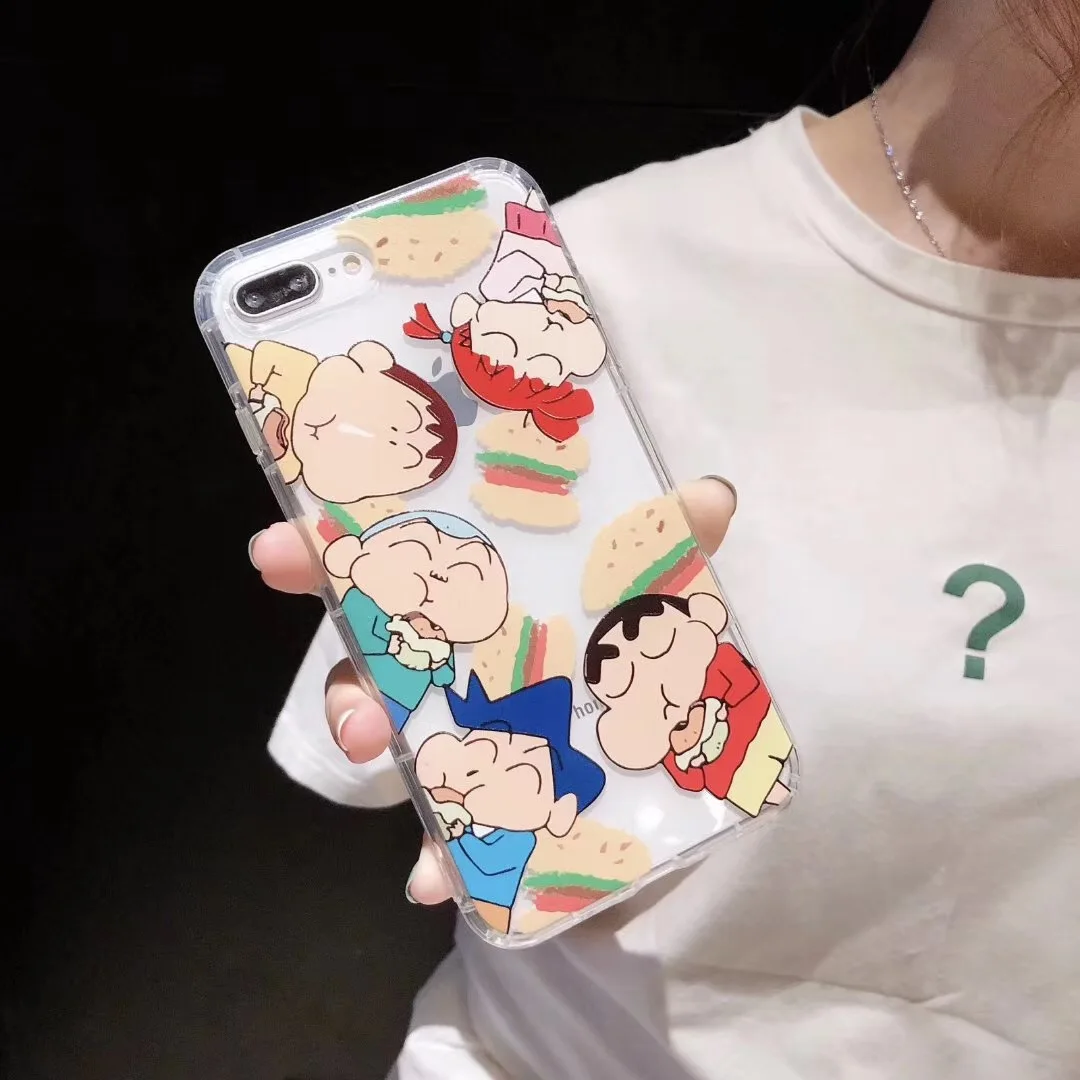 Японский милый Аниме Crayon Shinchan Ultraman чехол для телефона для iPhone 11 Pro Max X XS Max XR 8 7 6 S Plus прозрачный ТПУ задний Чехол Fundas