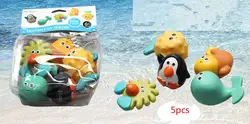 5 шт./мультфильм Животные детские игрушки для ванной из мягкой резины водный купальный куклы игрушки для детей