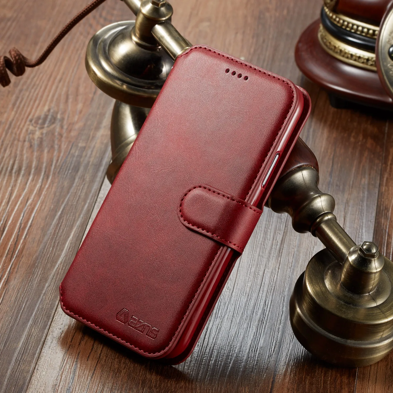 Роскошный кожаный чехол-бумажник чехол для samsung Galaxy A8 A8 плюс с держатель для карт флип чехол для Galaxy A8 plus противоударный чехол - Цвет: Red