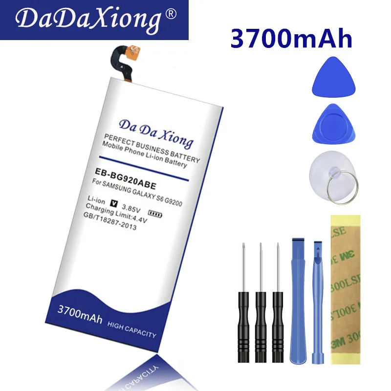 Da Xiong 3700mAh EB-BG920ABE литий-ионный аккумулятор для телефона samsung Galaxy S6 G9200 G920f G920i G920A G920S G920L G920K